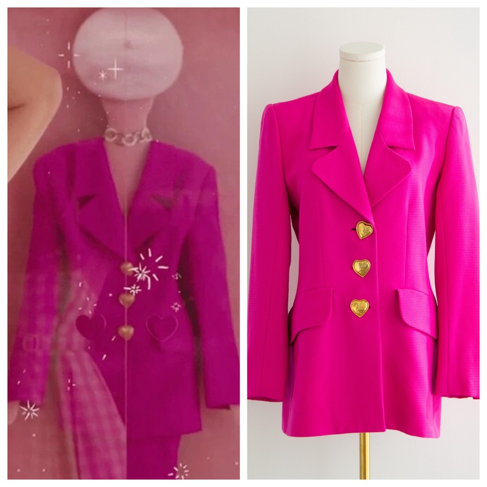 Yves Saint Laurent Encore Vintage S/S1995 Barbie Pink Gold Hearts Jacket